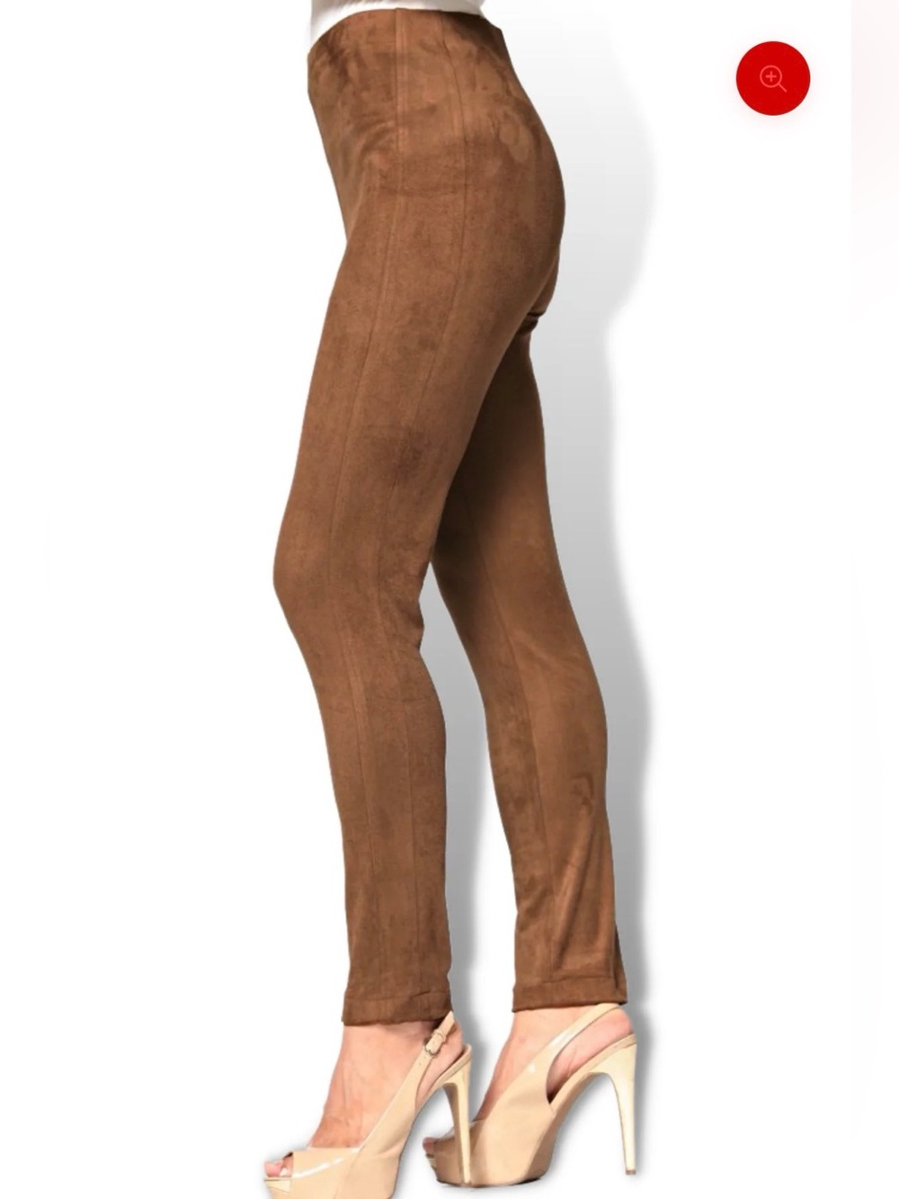 Lysse Suede-Look Skinny Leggings - Brown